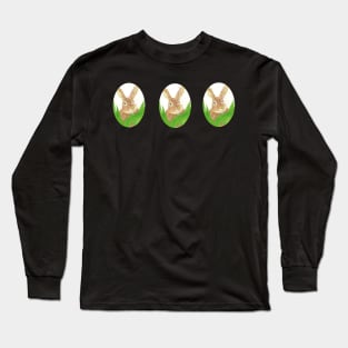 Easter bunny in the grass, oval shape Long Sleeve T-Shirt